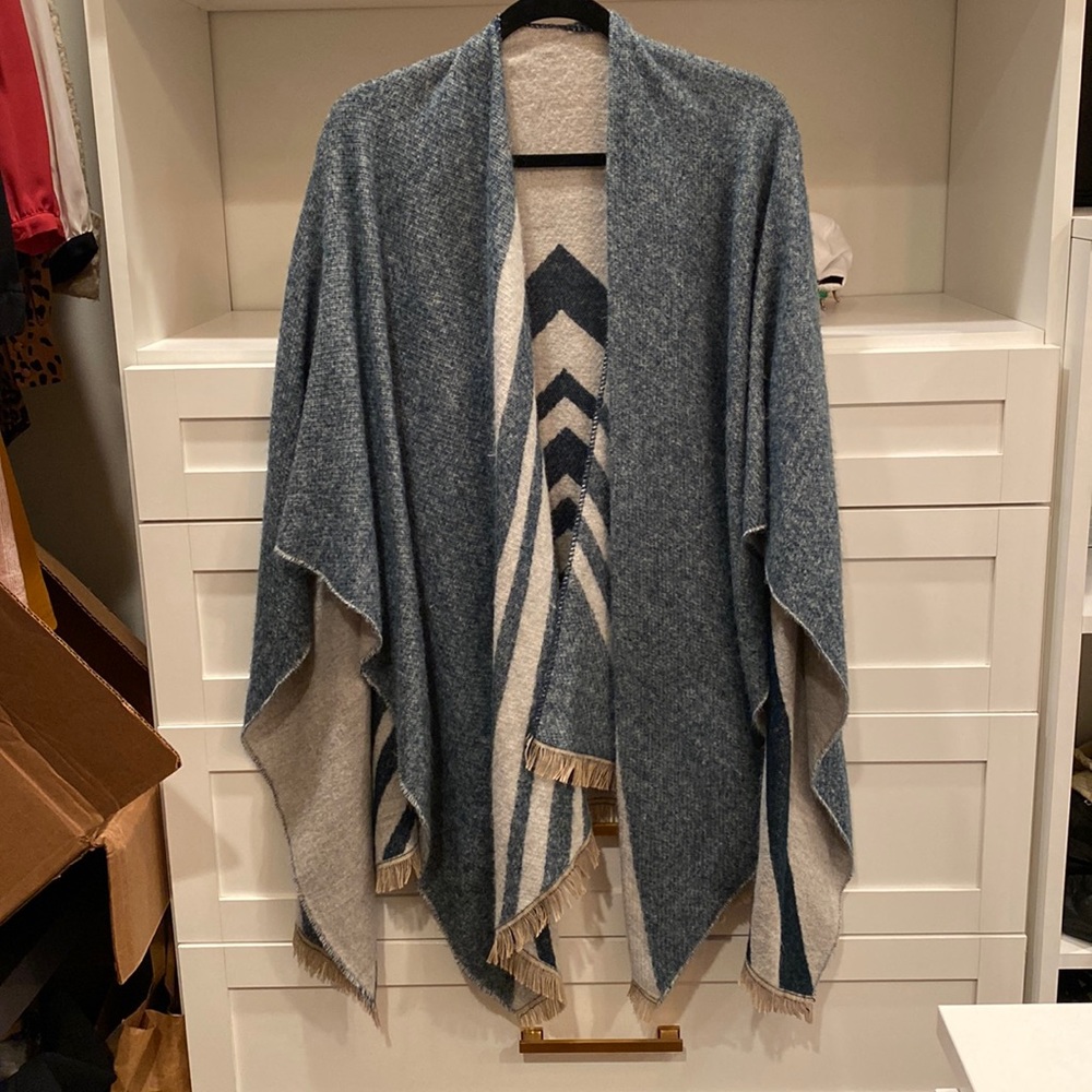 reversible shawl poncho cardigan